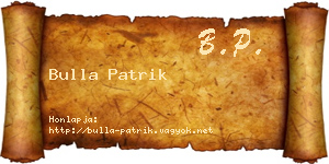 Bulla Patrik névjegykártya