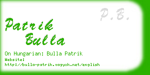 patrik bulla business card